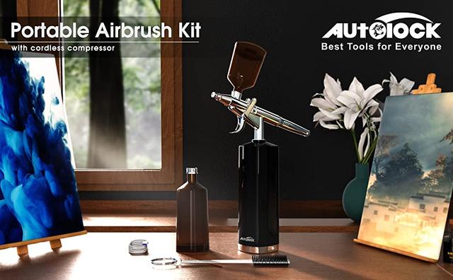 Autolock Upgraded Airbrush Kit with Air Compressor, Portable Cordless Auto  Airbrush Gun Kit, Rechargeable Handheld Airbrush Set - AliExpress